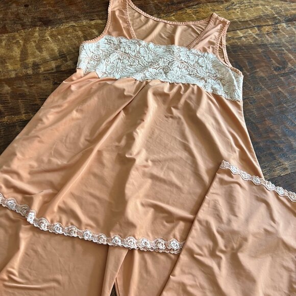 Vintage Peach Paltal Pajama Set M - Picture 6 of 11